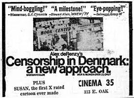 Vintage ad for Censorship in Demark: A New Approach