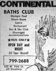 Continental Baths New York advertisement
