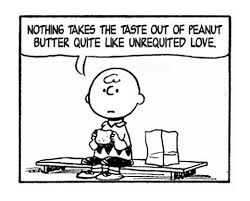Peanuts comic strip panel - Charlie Brown on unrequited love