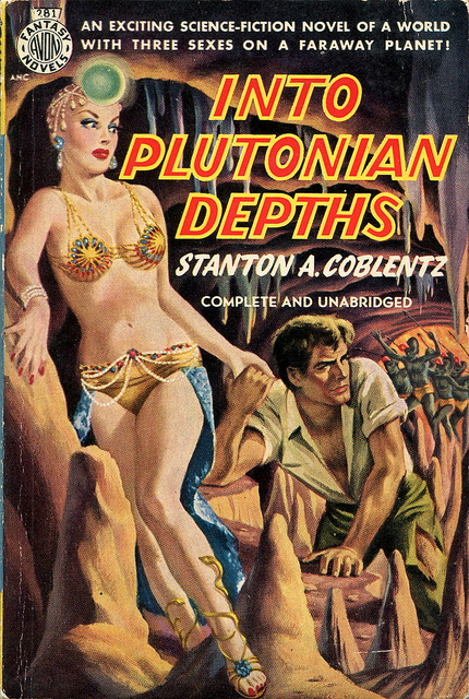 Cover of pulp sci-fi novel: Into Plutonian Depths