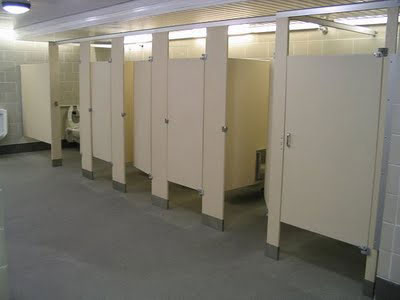 Public restroom stalls