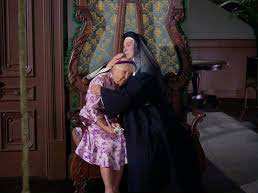 Rosalind Russell and old woman in The Trouble With Angels