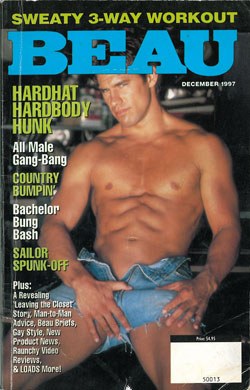 Beau, V9, N2, Dec. 1997, vintage gay porn magazine, Bijouworld