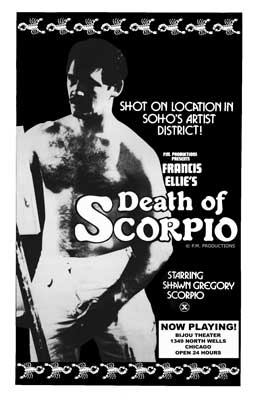 Gay movie poster for the vintage porn film Death of Scorpio at Bijouworld