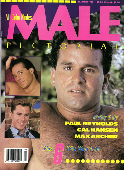 Male Pictorial, January 1991, vintage gay porn magazine, big hairy hunk Max Archer
