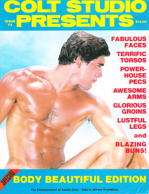 Colt Studio Presents No. 3, vintage gay porn magazine, naked men, muscles