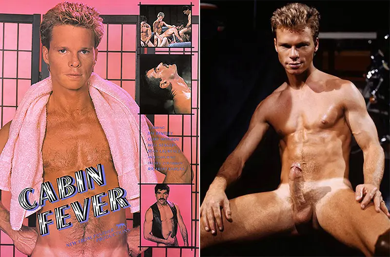 Jim Bentley on Cabin Fever ad (left) and in a publicity photo (right)