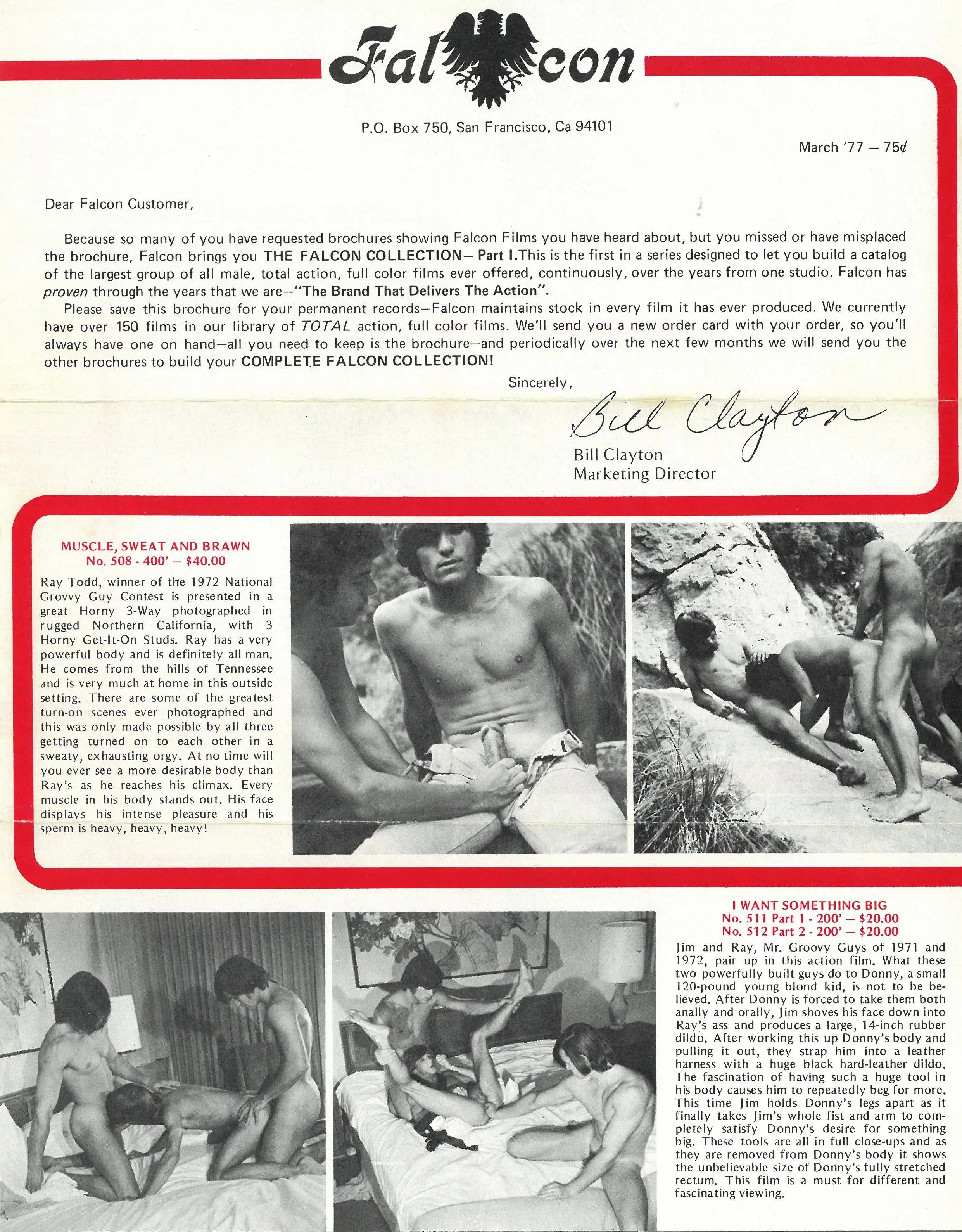 Falcon March 1977 Collection Pt.1 Vintage Gay Porn Mail-Order Brochure