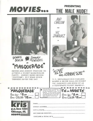 Kris Studio Movies Vintage Gay Brochure
