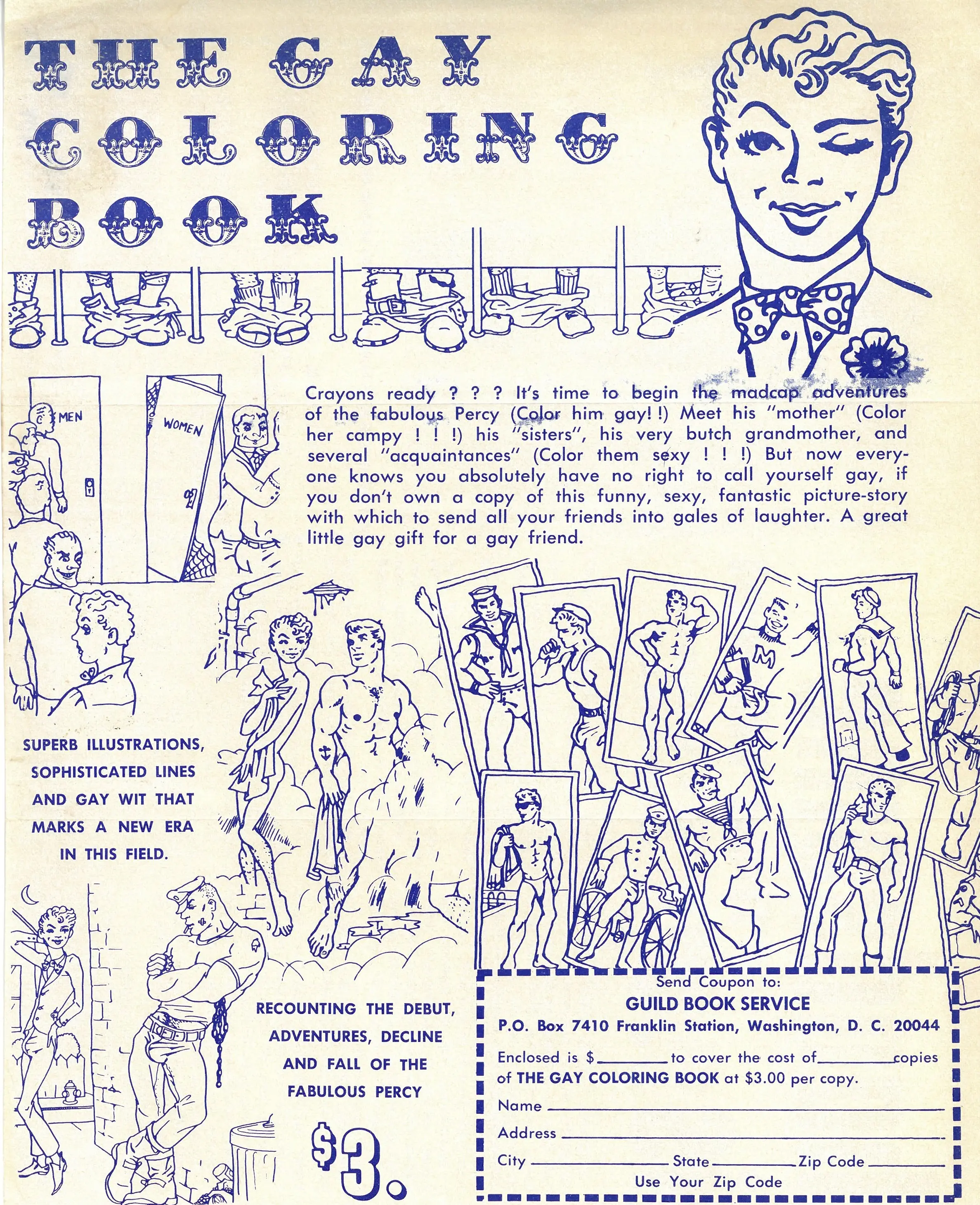 The Gay Coloring Book, Vintage Gay Brochure