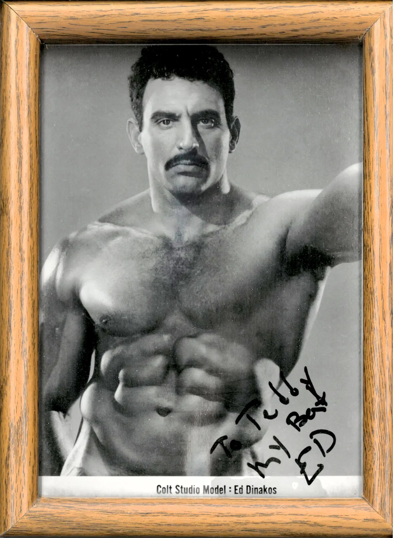 Ed Dinakos, Gay Porn Star Celebrity Autographed Photo, Very Rare
