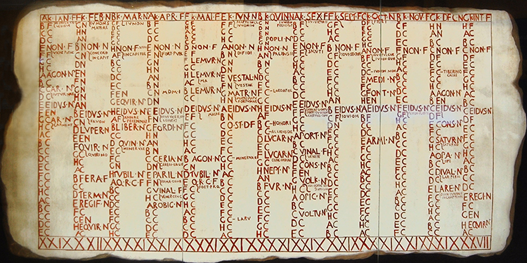 Reconstructed Roman calendar (Fasti Antiates Maiores)
