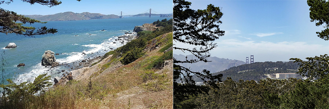 Two views of San Francisco's Lands End